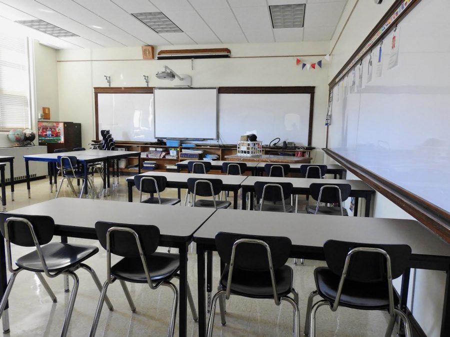 Room 316, normally where French and Spanish classes take place, remains empty, as it will in the fall. Teachers will have to adjust to a new teaching style, both because of online learning as well as having longer class periods.