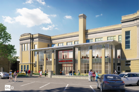 An illustration of what the new addition to the administration building will look like. Visitors will enter this building first, where all administration offices will be relocated